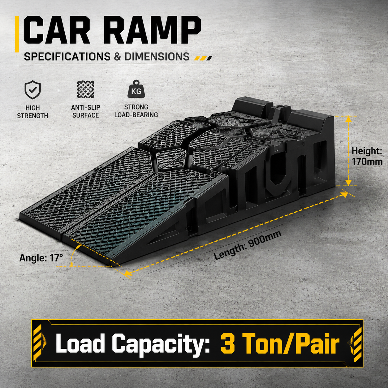 3-Ton Plastic Car Ramp